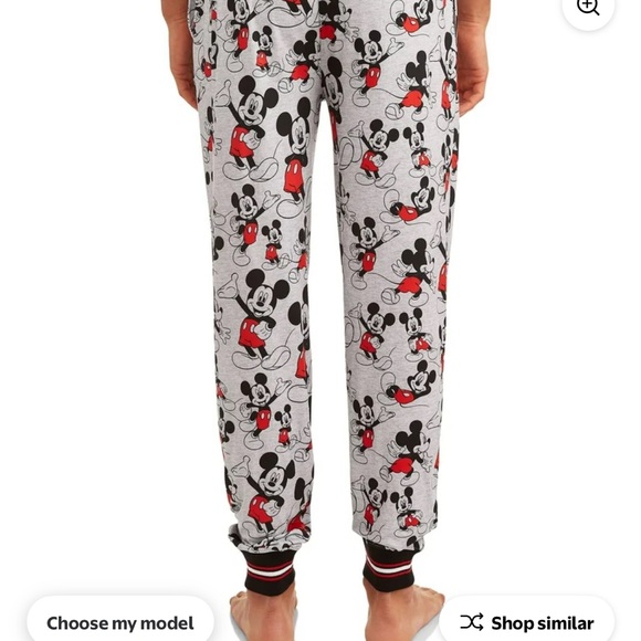 DISNEY Mickey Mouse Red and Gray Lounge Pants - Picture 9 of 9
